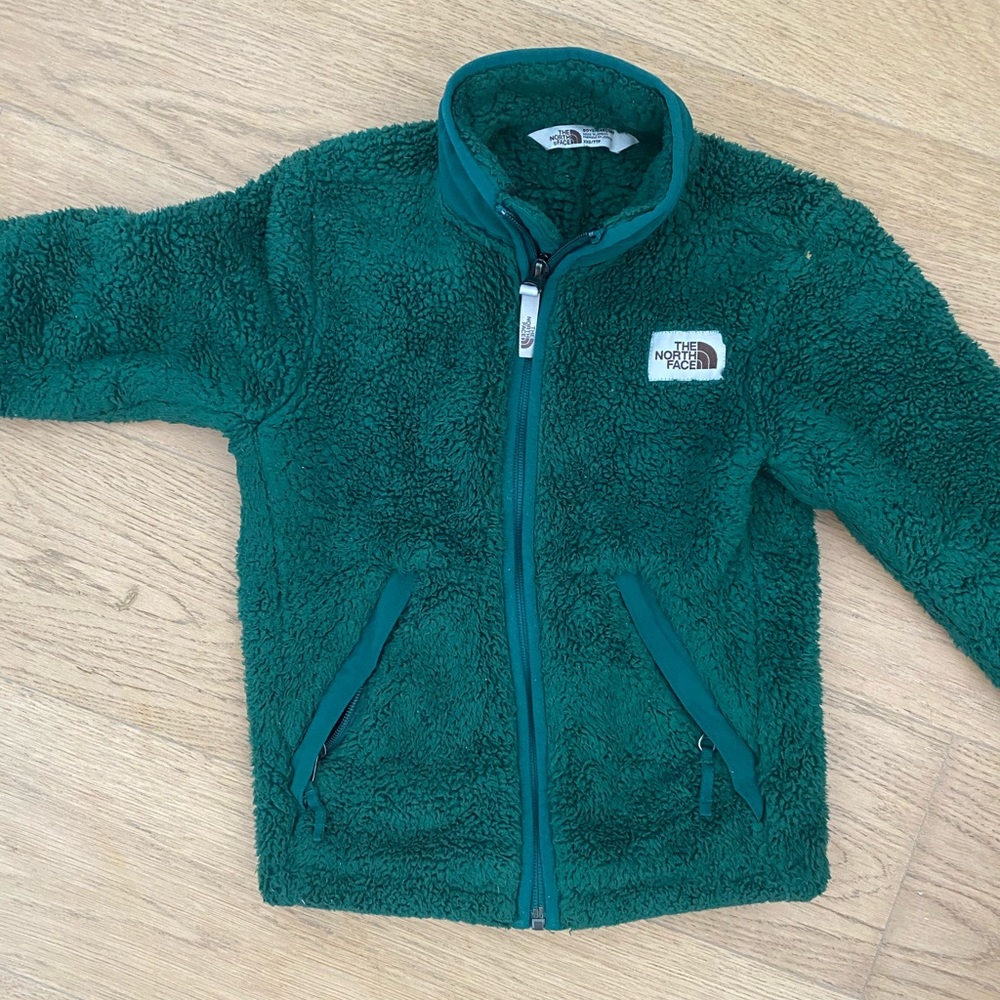 North Face Forest green sherpa fleece size 5